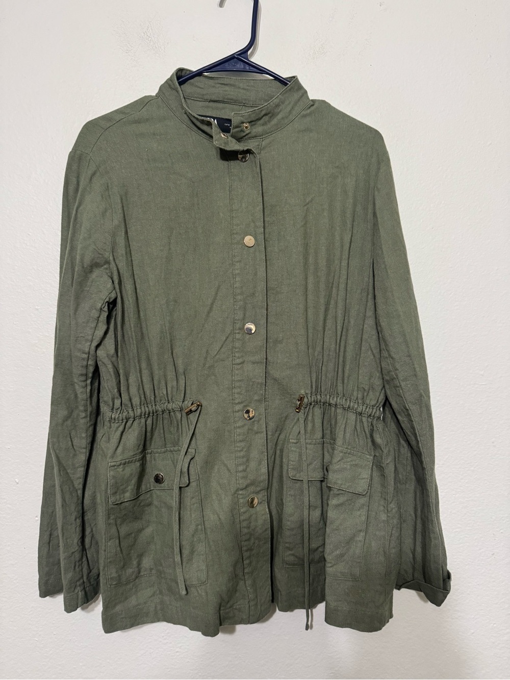 Zara Linen Blend Utility Jacket Size Medium